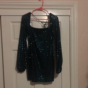 Lucy in the Sky Teal Sequin Mini Dress